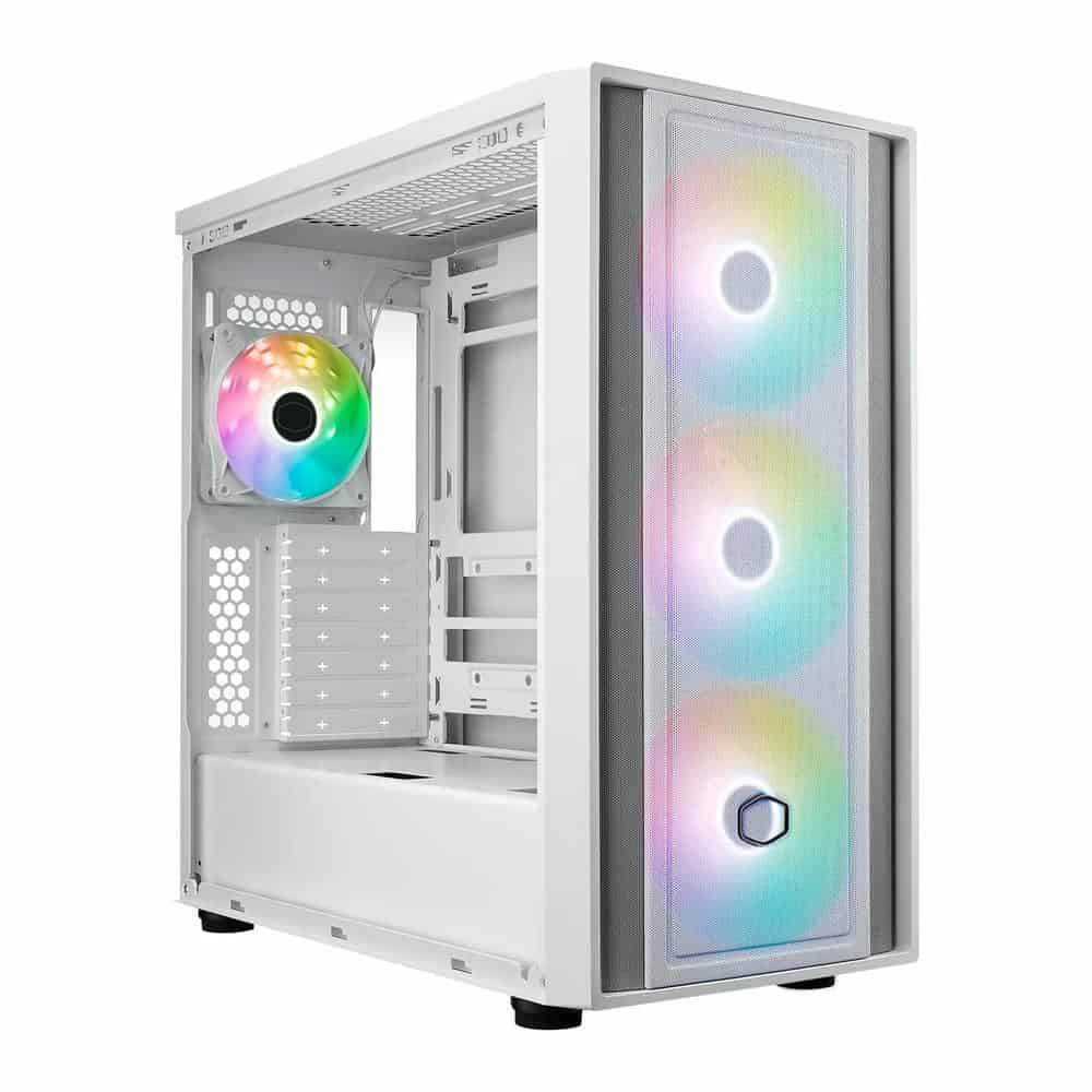 CoolerMaster MasterBox 600 White ARGB Mid Tower TG PC Case